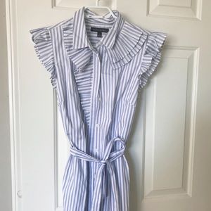 Banana Republic blue/white striped dress with tie